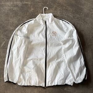 Vintage Golds Gym Tyvek Jacket Mens XL White Windbreaker Full Zip Lightweight